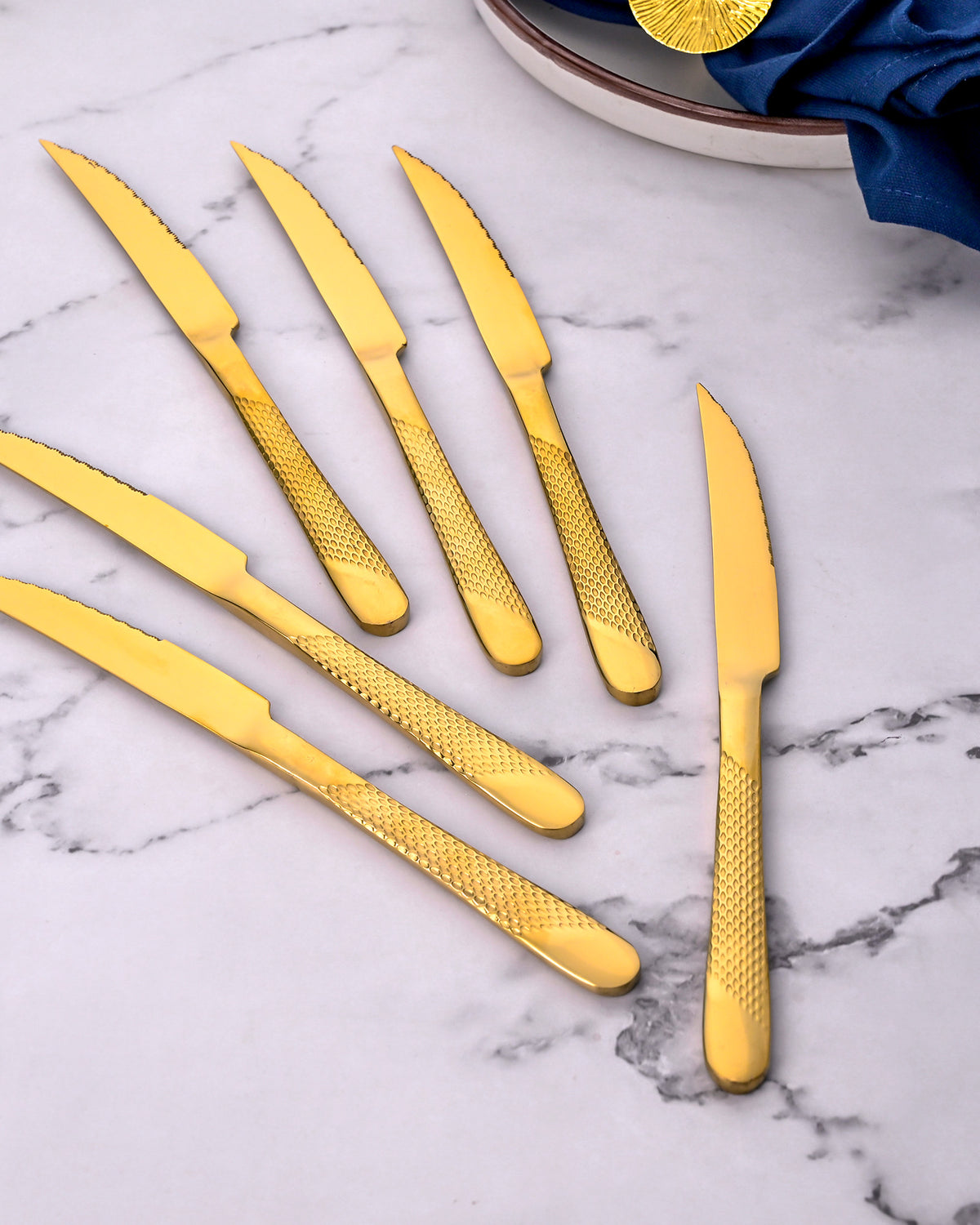 Premium Radiant Gold Knives Set of 6 for Stylish Dining