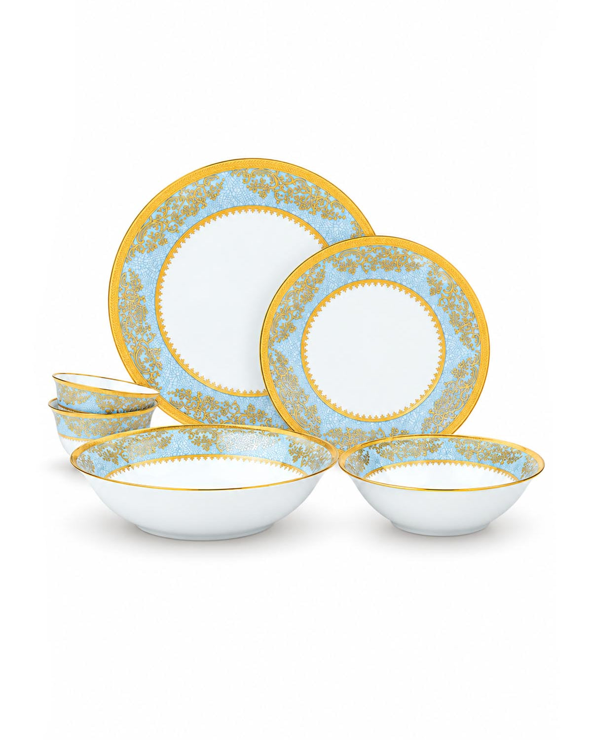 Riva 28 Piece Real Gold Dinner Set product close-up