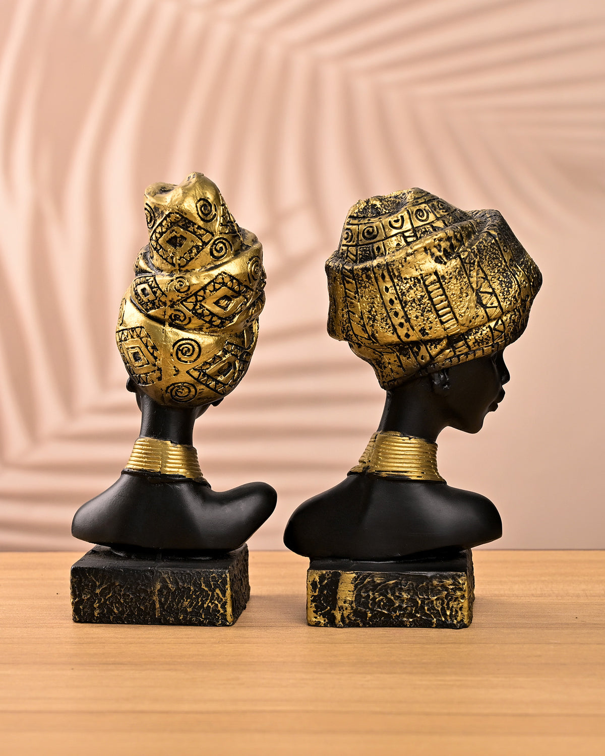 Set of African queen figurines with elegant traditional styling
