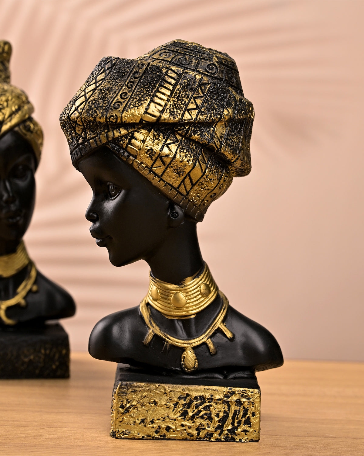Decorative African queen statues for shelf and tabletop display