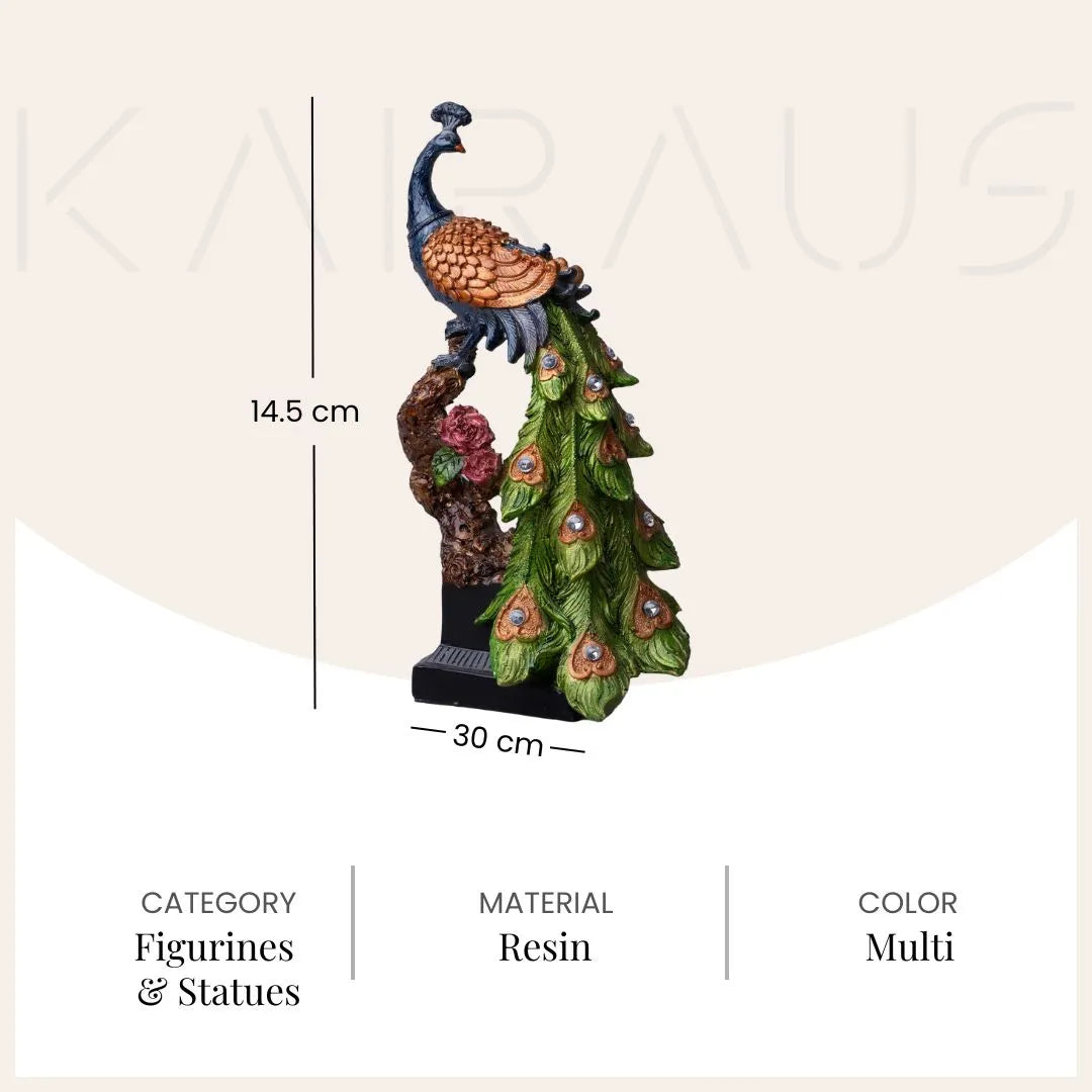 Luxury peacock statue for tabletop and shelf decoration