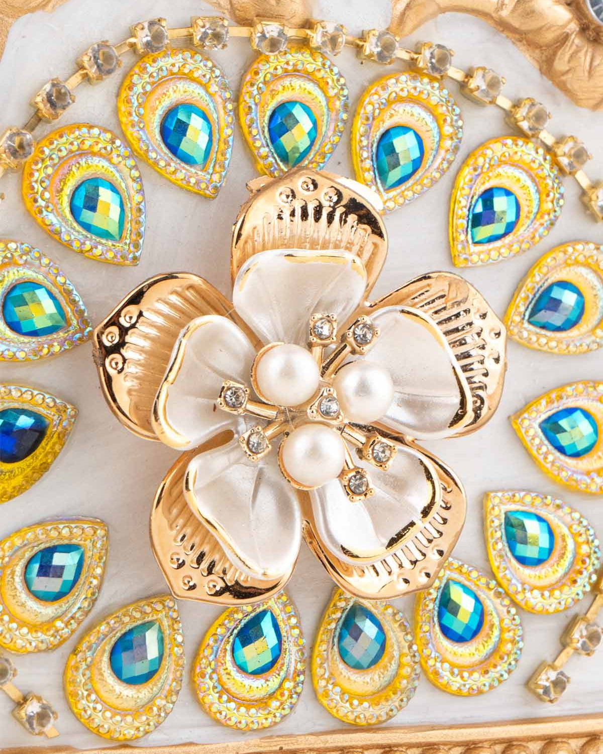 Close-up of ornate craftsmanship on a Royal European tissue holder