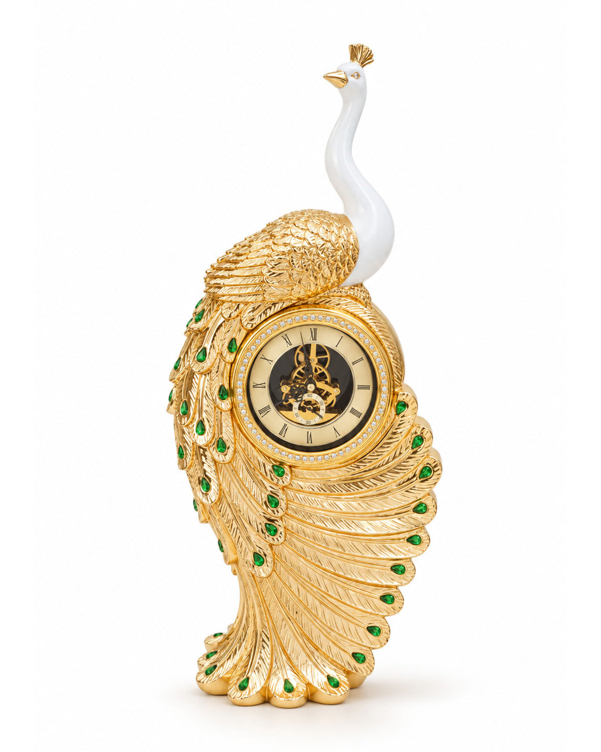 Royal Peacock Clock Showpiece with elegant decorative design