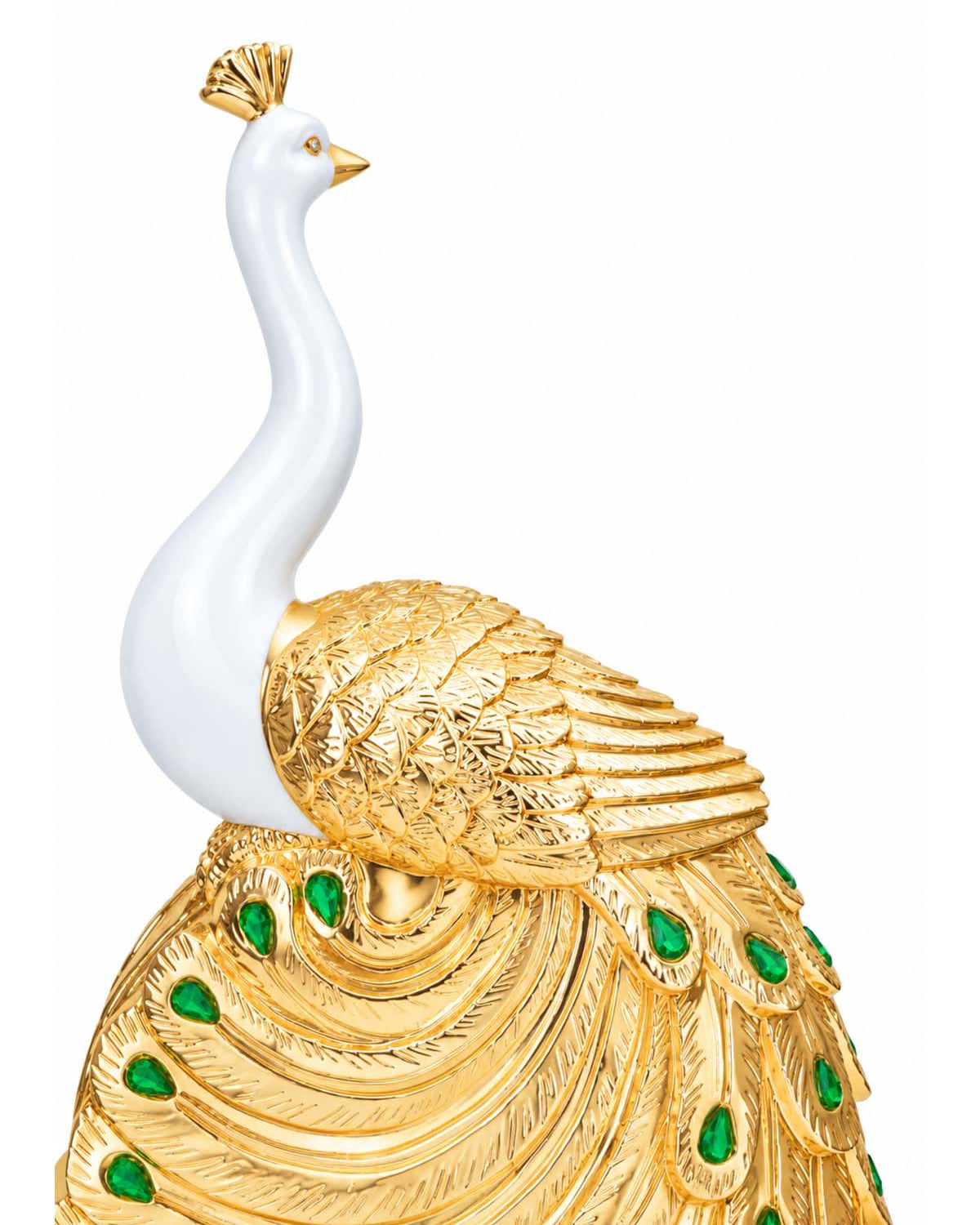 Decorative peacock-shaped clock showpiece for living room