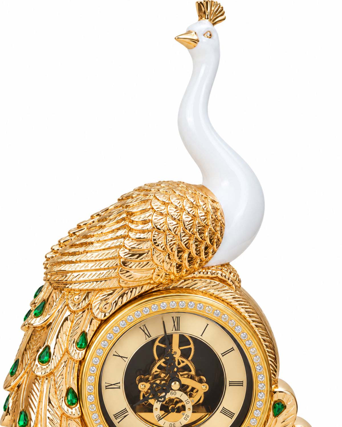 Royal Peacock Clock Showpiece side view