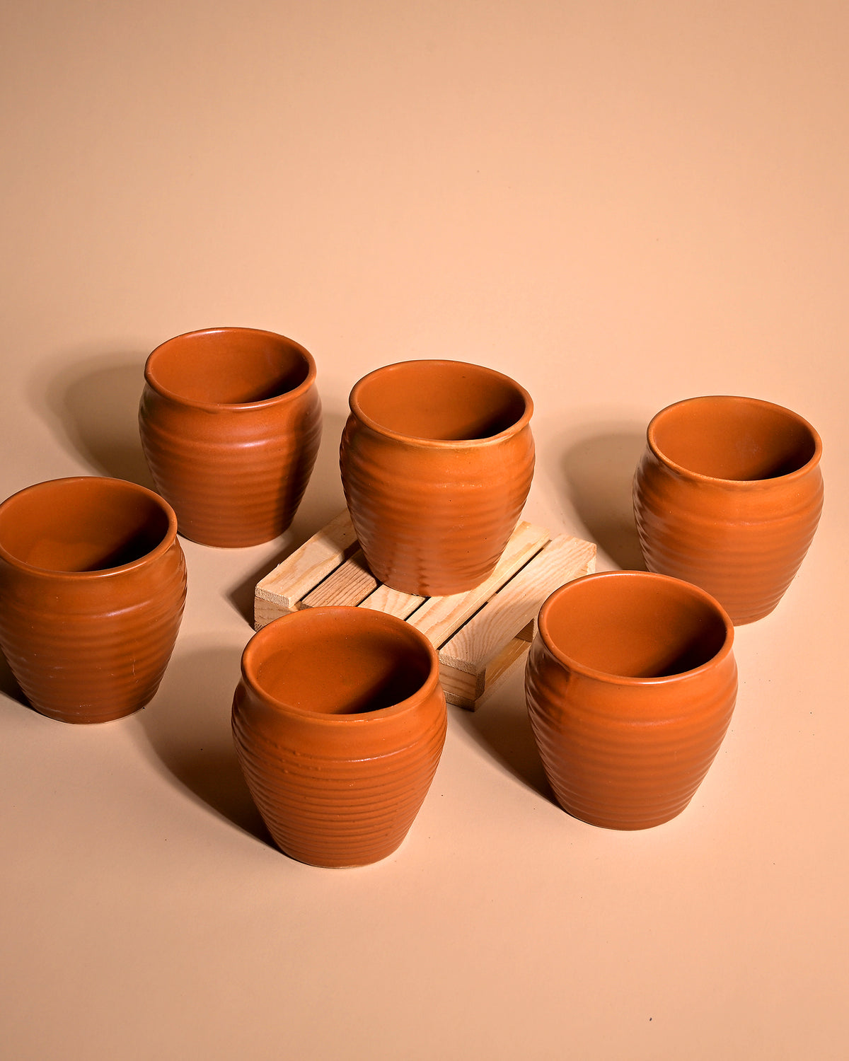 Rustic ceramic kulhad set of 6