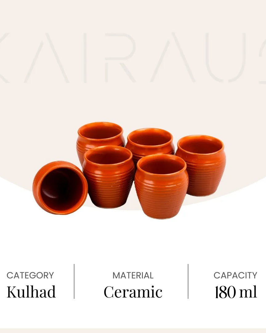 Rustic ceramic tea cups set