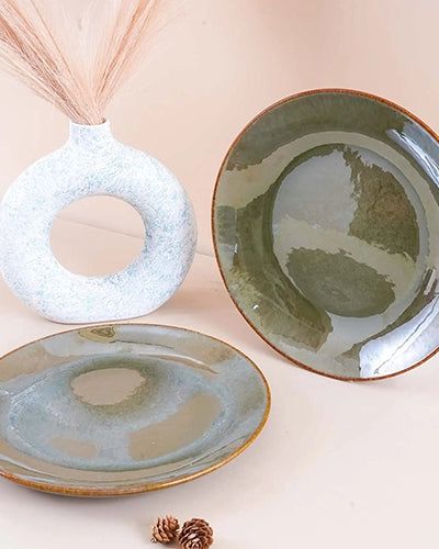 10.5 inch green dinner plates for main courses