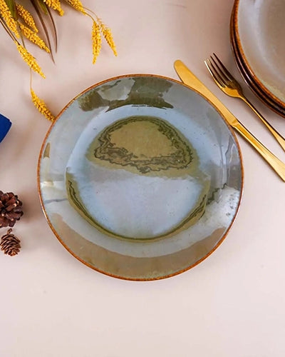 10.5 inch green dinner plates for main courses