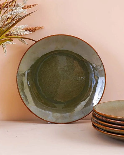 10.5 inch rustic green dinner plate set