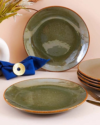 10.5 inch green dinner plates for main courses