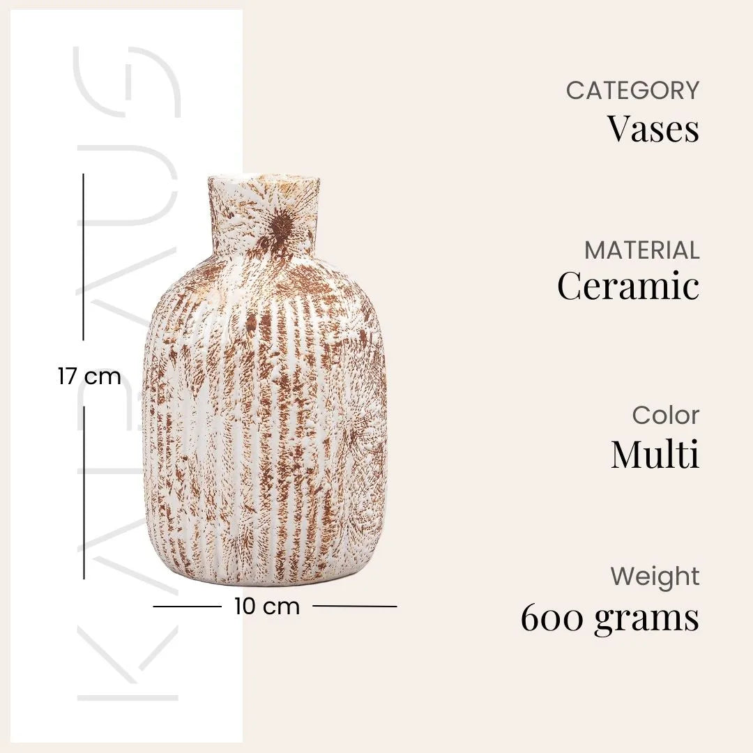 White ceramic vase with a charming rustic finish