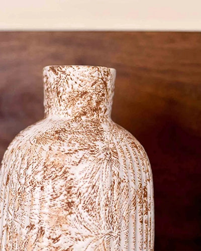 Decorative rustic ceramic vase for living room styling
