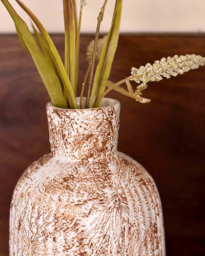 Minimalist white ceramic vase for modern rustic interiors