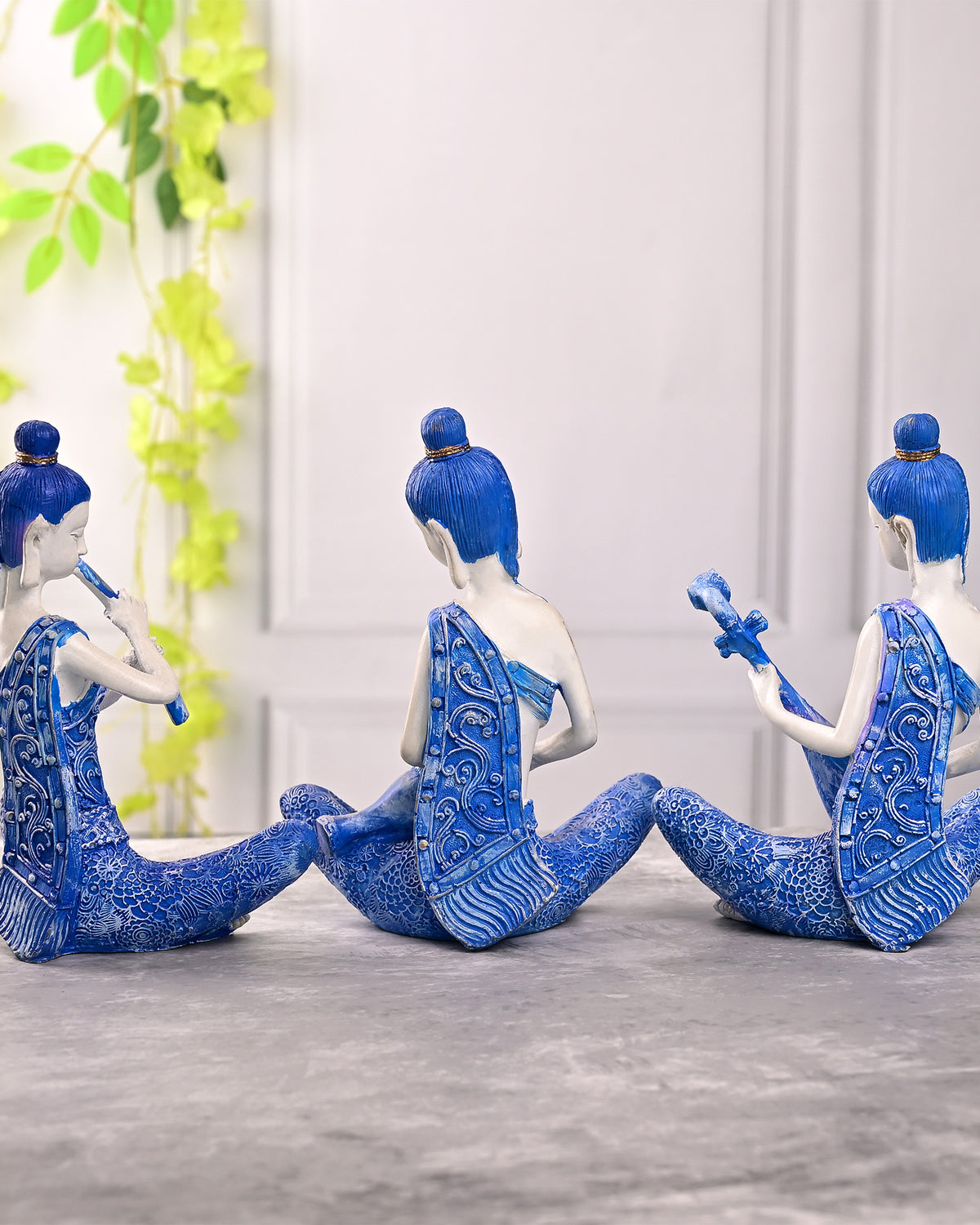 Elegant trio figurine set with a calm and peaceful aesthetic