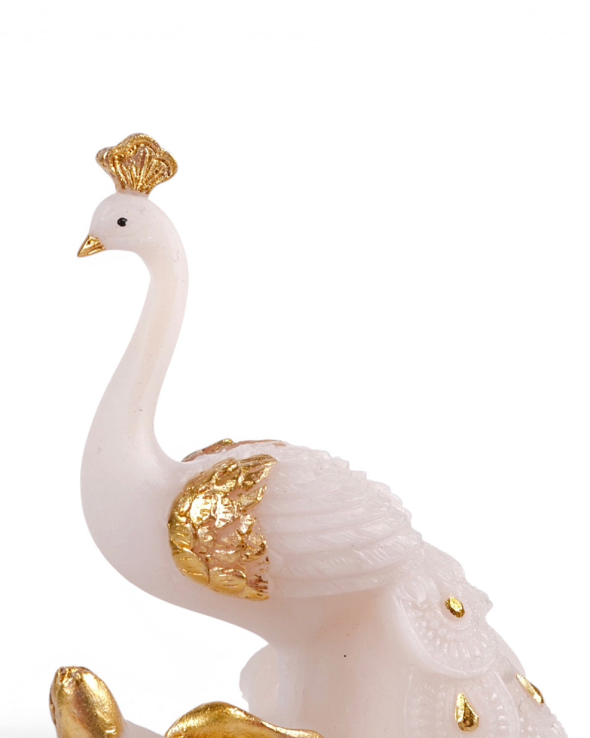 Shwet white peacock ornament for home decor