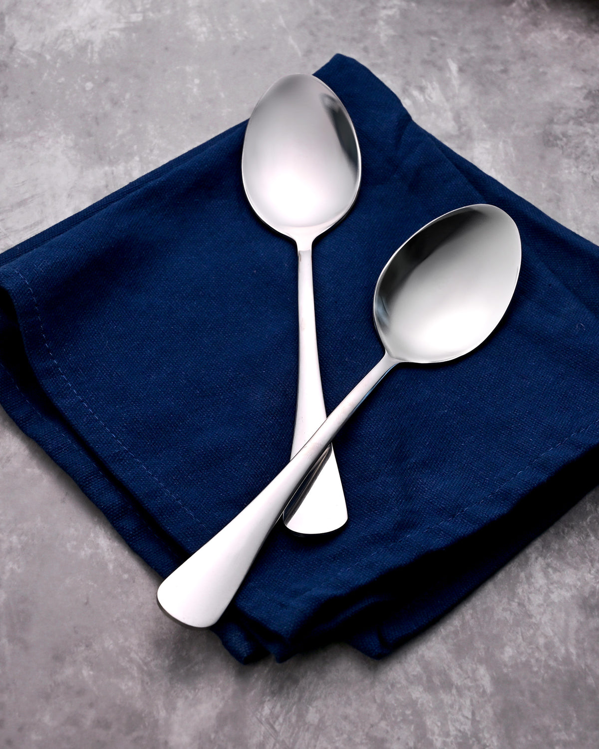 Set of 2 Sleek & Shiny Stainless Steel Spoons for Home Use
