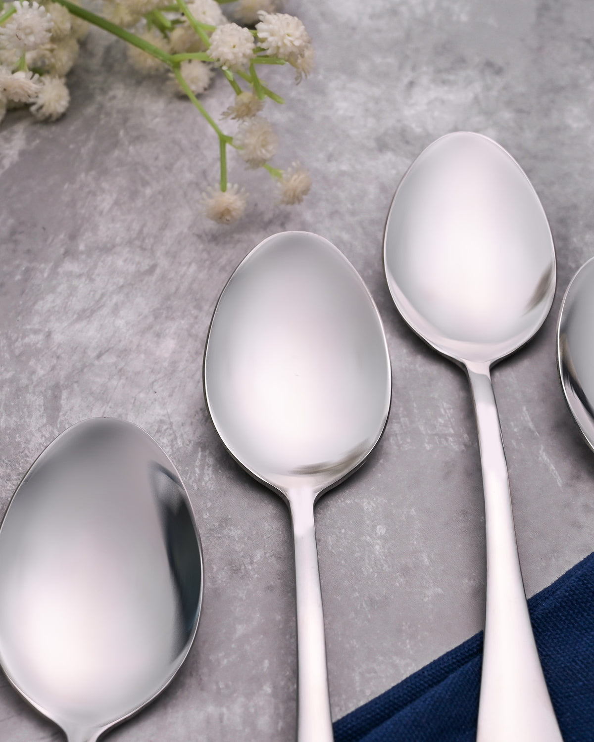 Premium Sleek & Shiny Stainless Steel Spoon Set of 4 for Everyday Dining