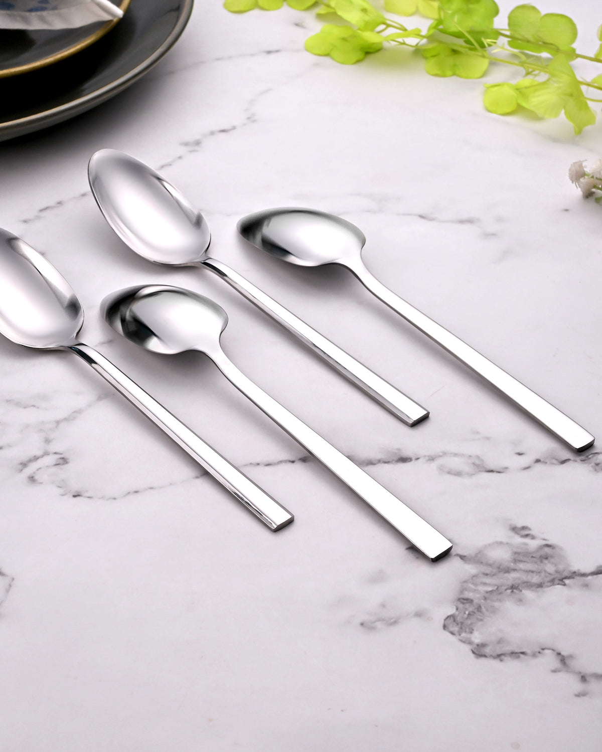 Sleekline Stainless Spoons Set of 4 for Modern Table Settings