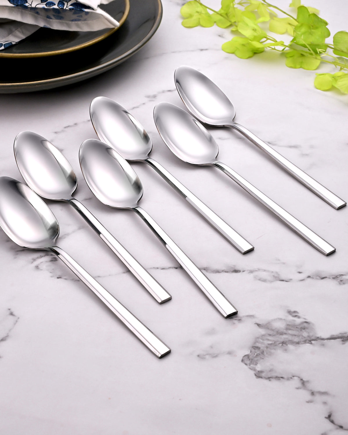 Sleekline Stainless Steel Spoons Set of 6 with a Polished Finish