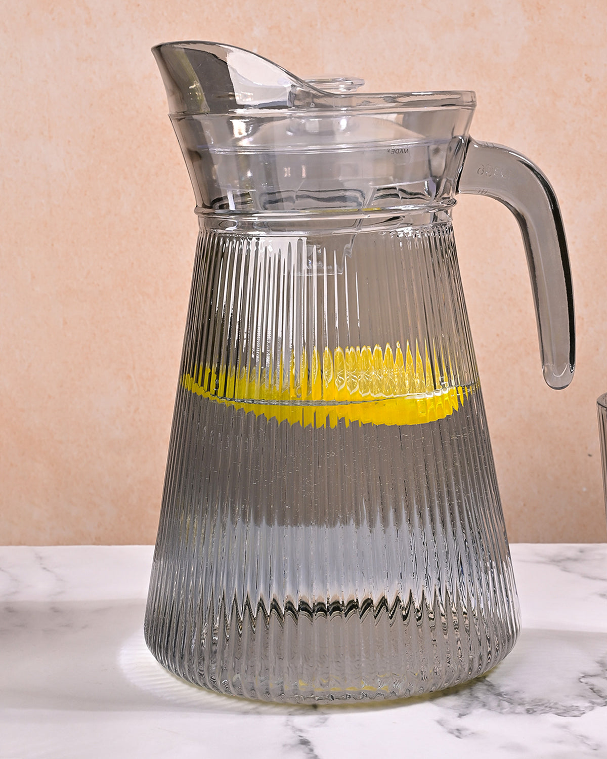 Stylish smoke grey glass pitcher set for serving water and beverages