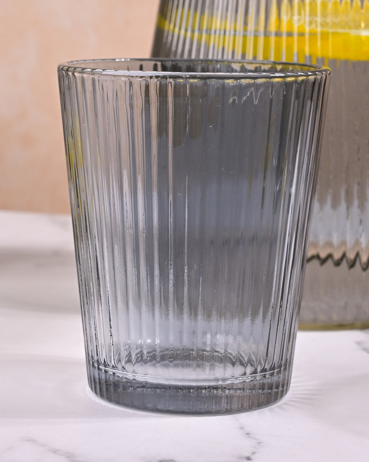 Luxury smoke grey glass jug set for elegant entertaining