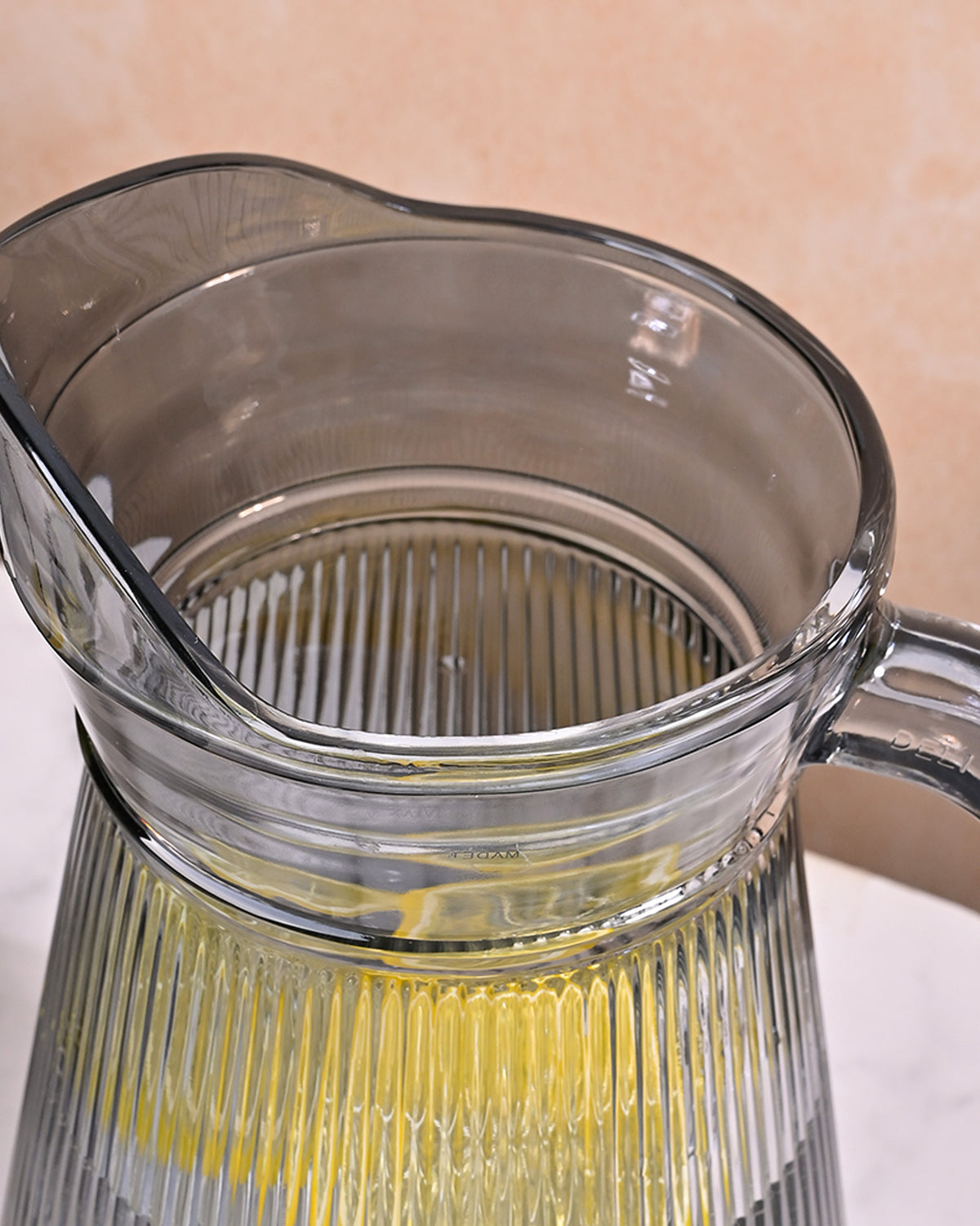 Decorative smoke grey glass water pitcher set with a sleek finish