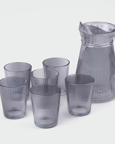 Premium smoke grey glass jug set for modern kitchen decor