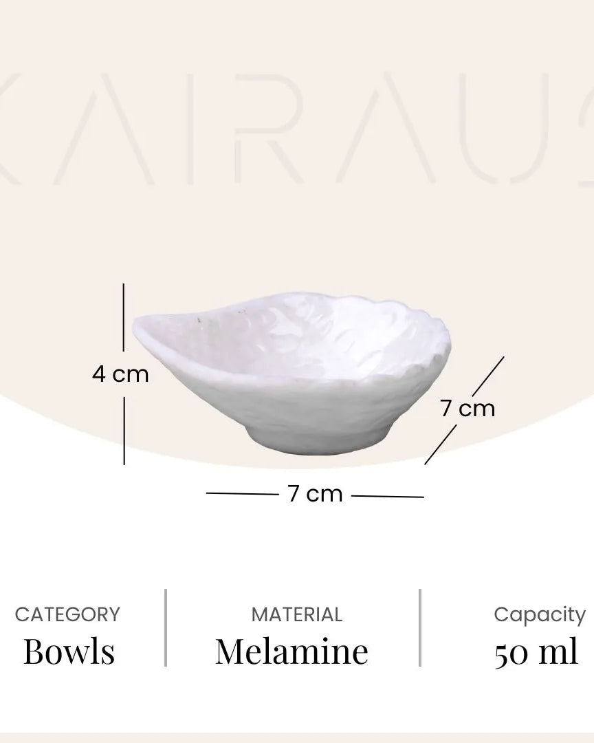 Small white melamine bowls for dips and sauces