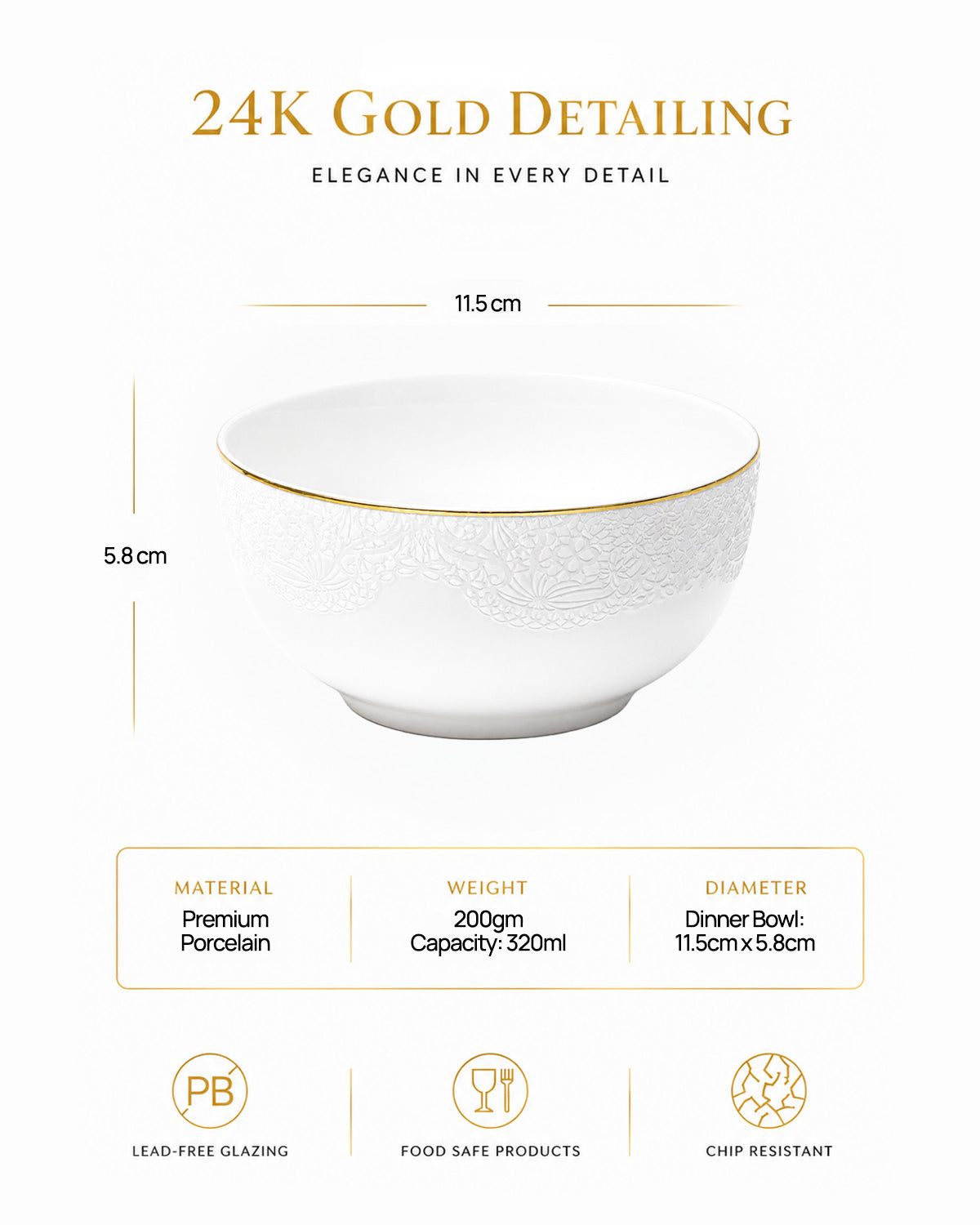 Snowflake gold serving bowl