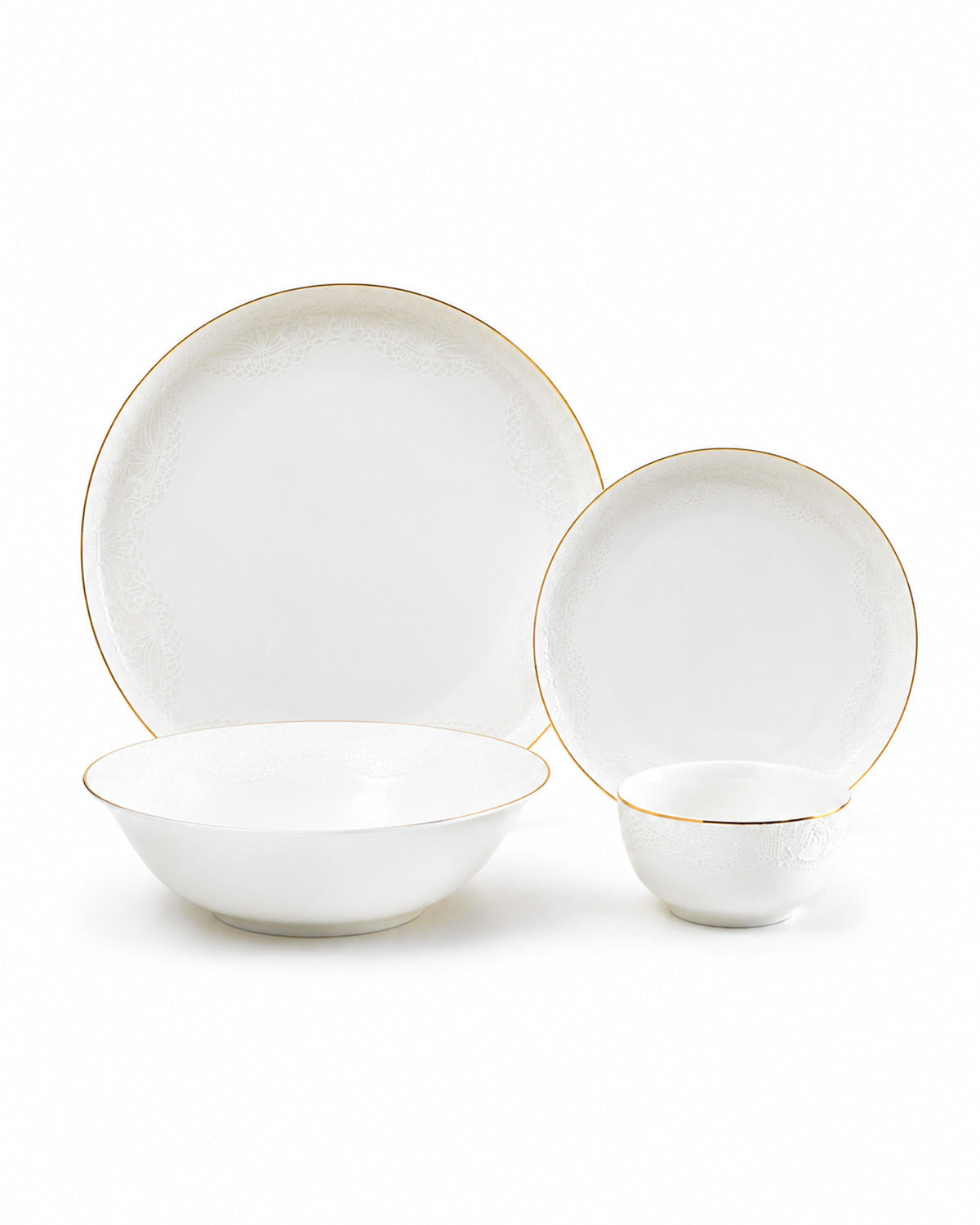 Snowflake 24K pure gold detailing porcelain dinner set 27 pcs
