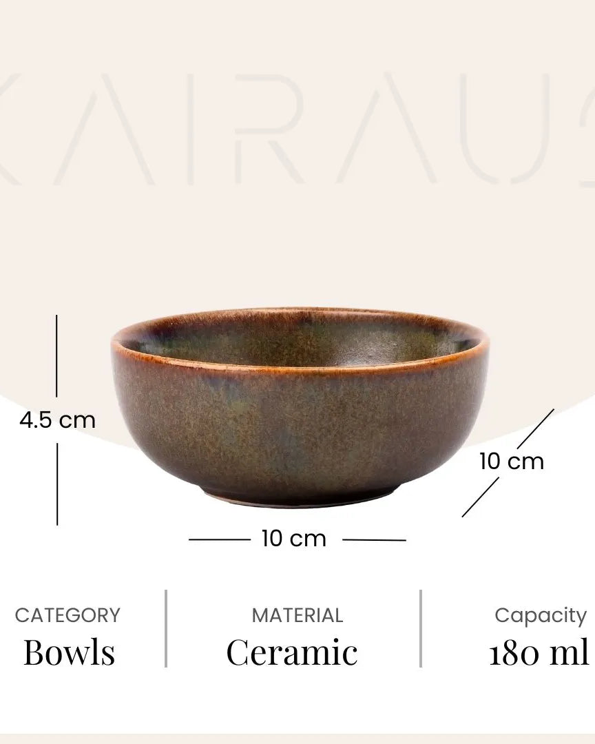 Elegant glossy brown serving bowl set