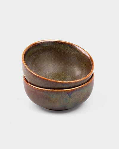 Decorative brown glossy ceramic bowls