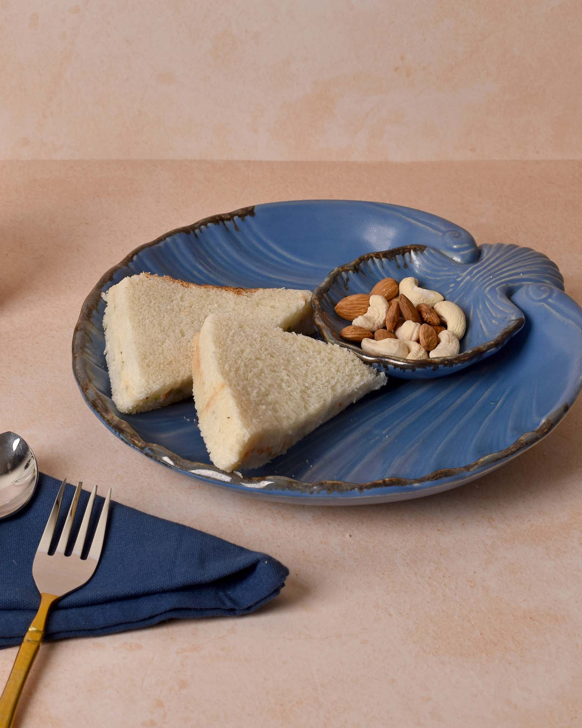 Elegant subtle blue serving platter