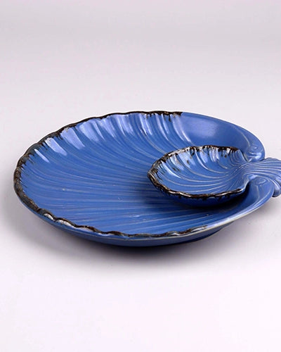 Decorative subtle blue food serving platter