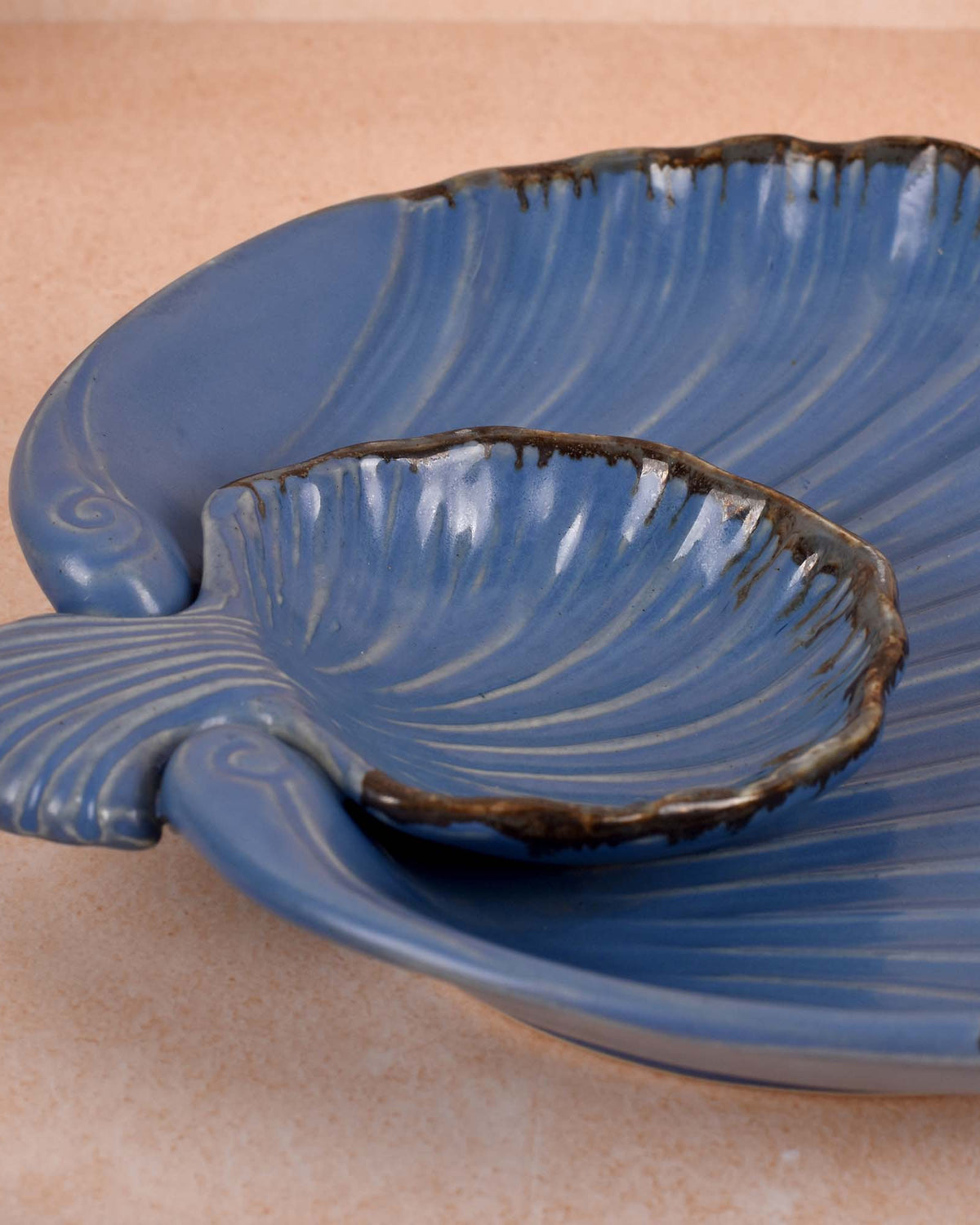 Stylish subtle blue serving dish