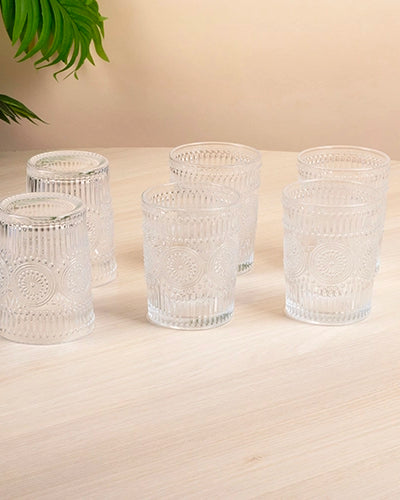 Sunflower Embossed Glass Set