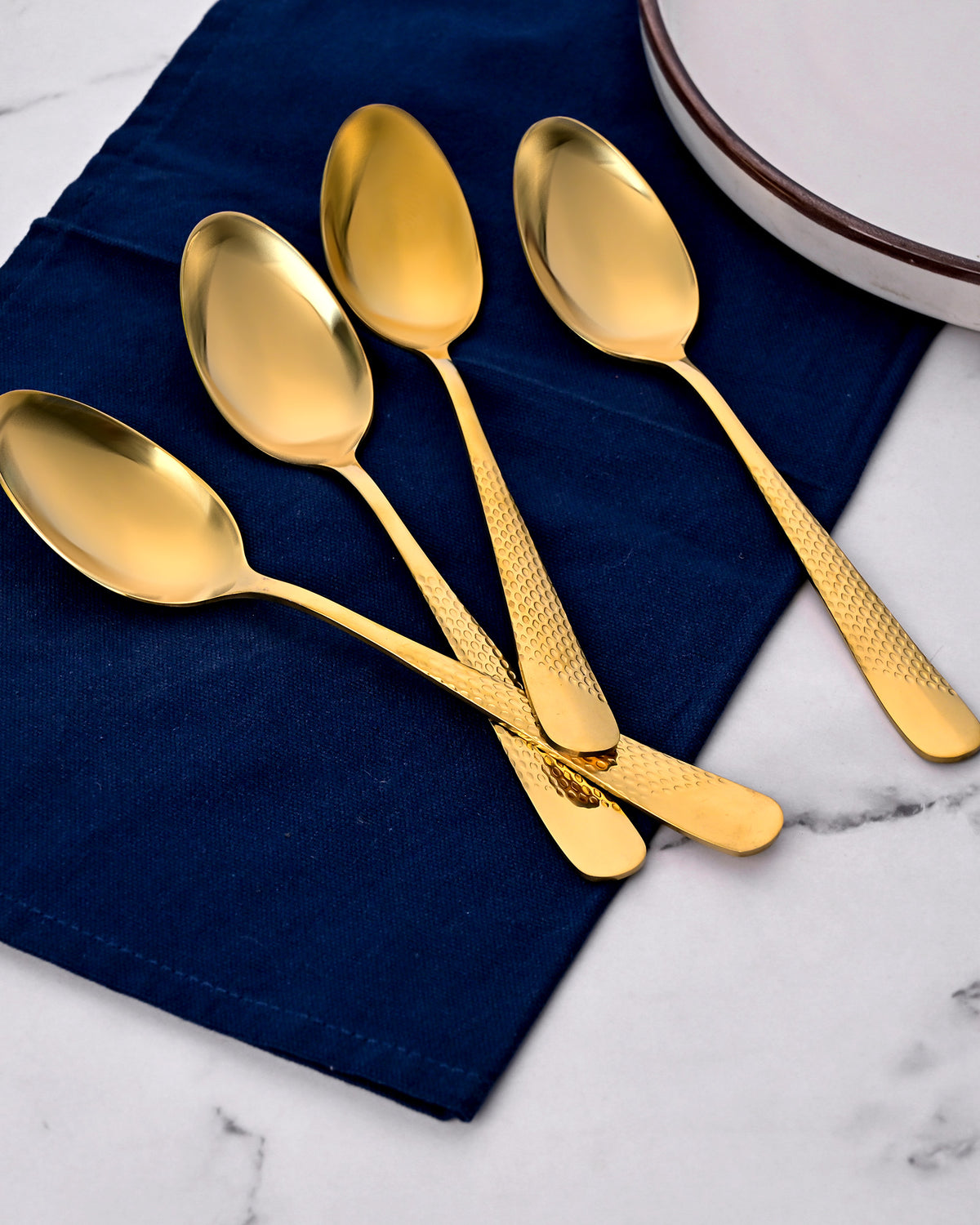 Sunlit Gold Tea Spoons Set of 4 with Elegant Gold Finish