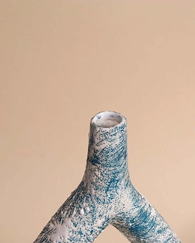 Modern textured teal vase for contemporary home decor