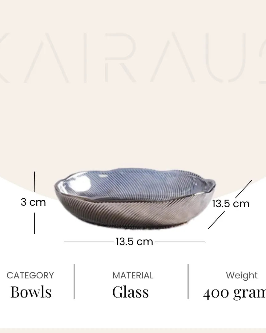Elegant textured glass serving bowls set