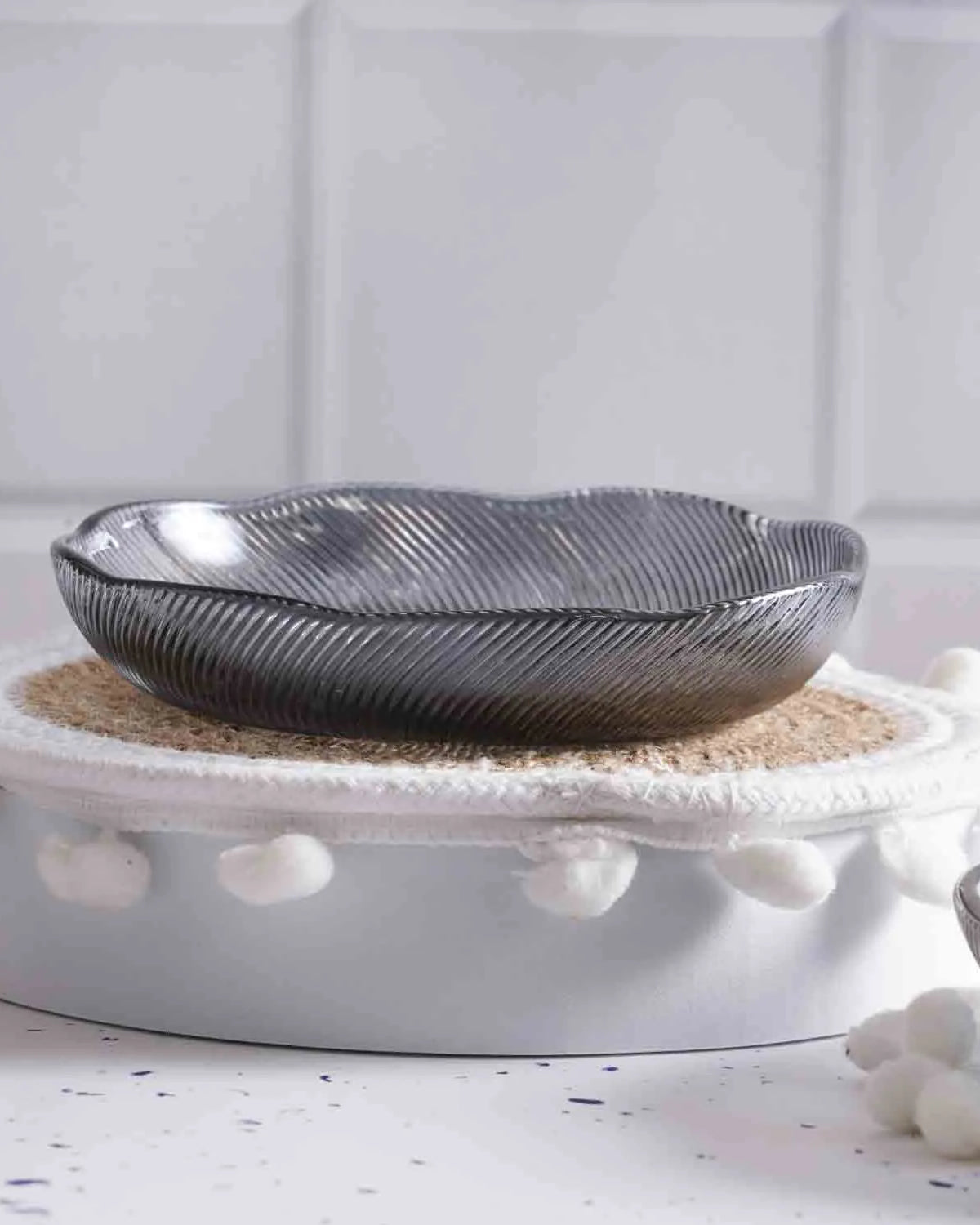 Stylish textured glass bowls for serving