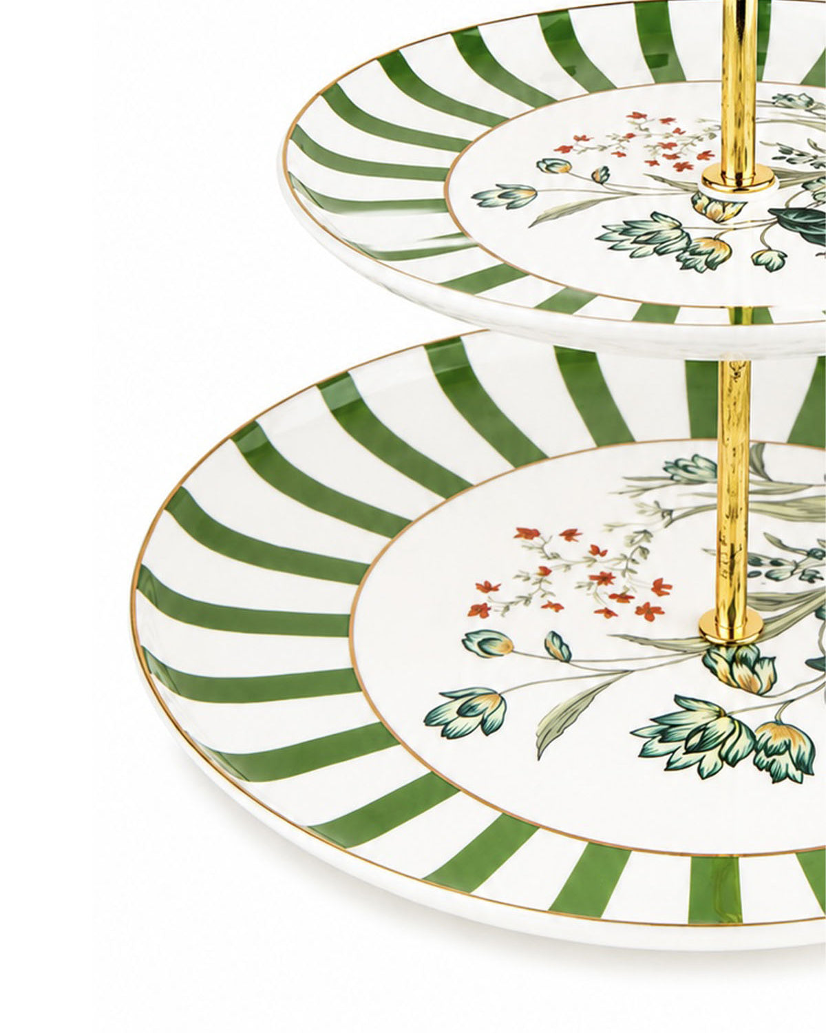 The Golden France gold 2-tier dessert serving stand
