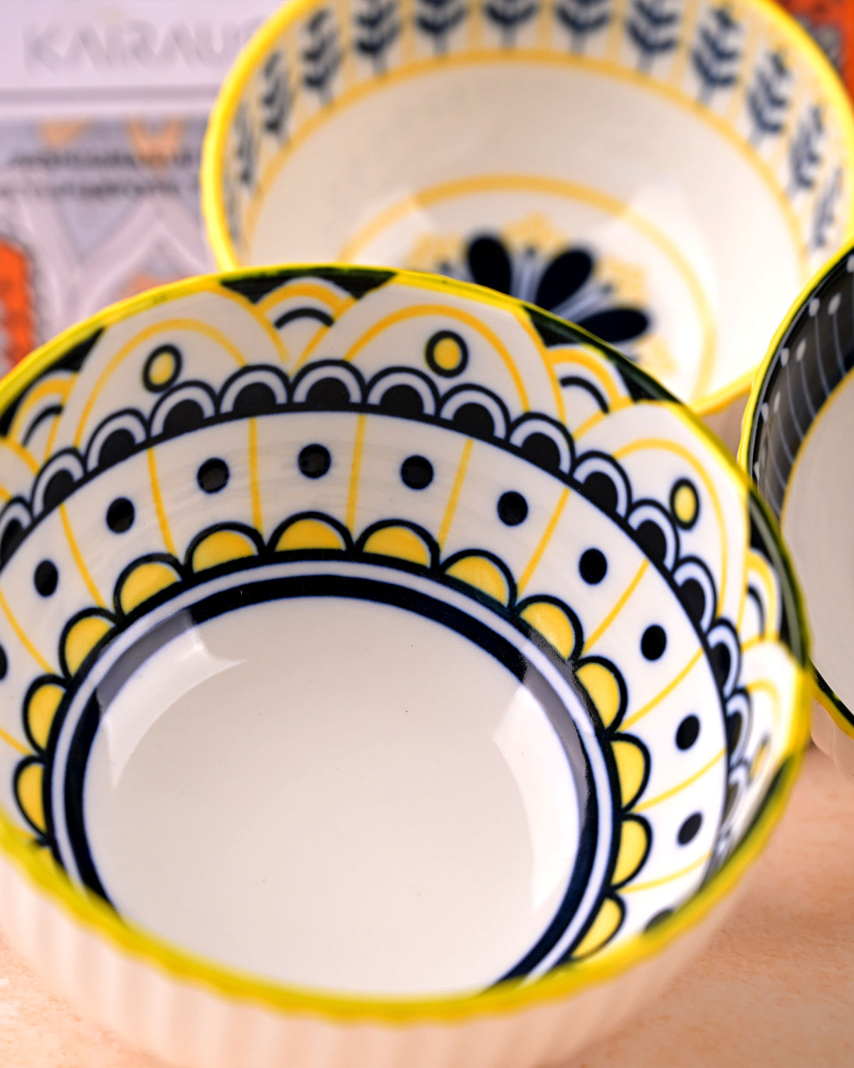 Decorative floral bowl set for tableware