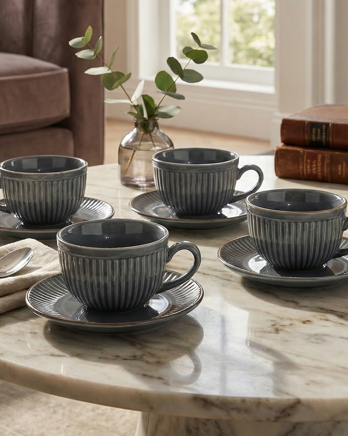 The Sleet aesthetic new bone china tea cups set of 4