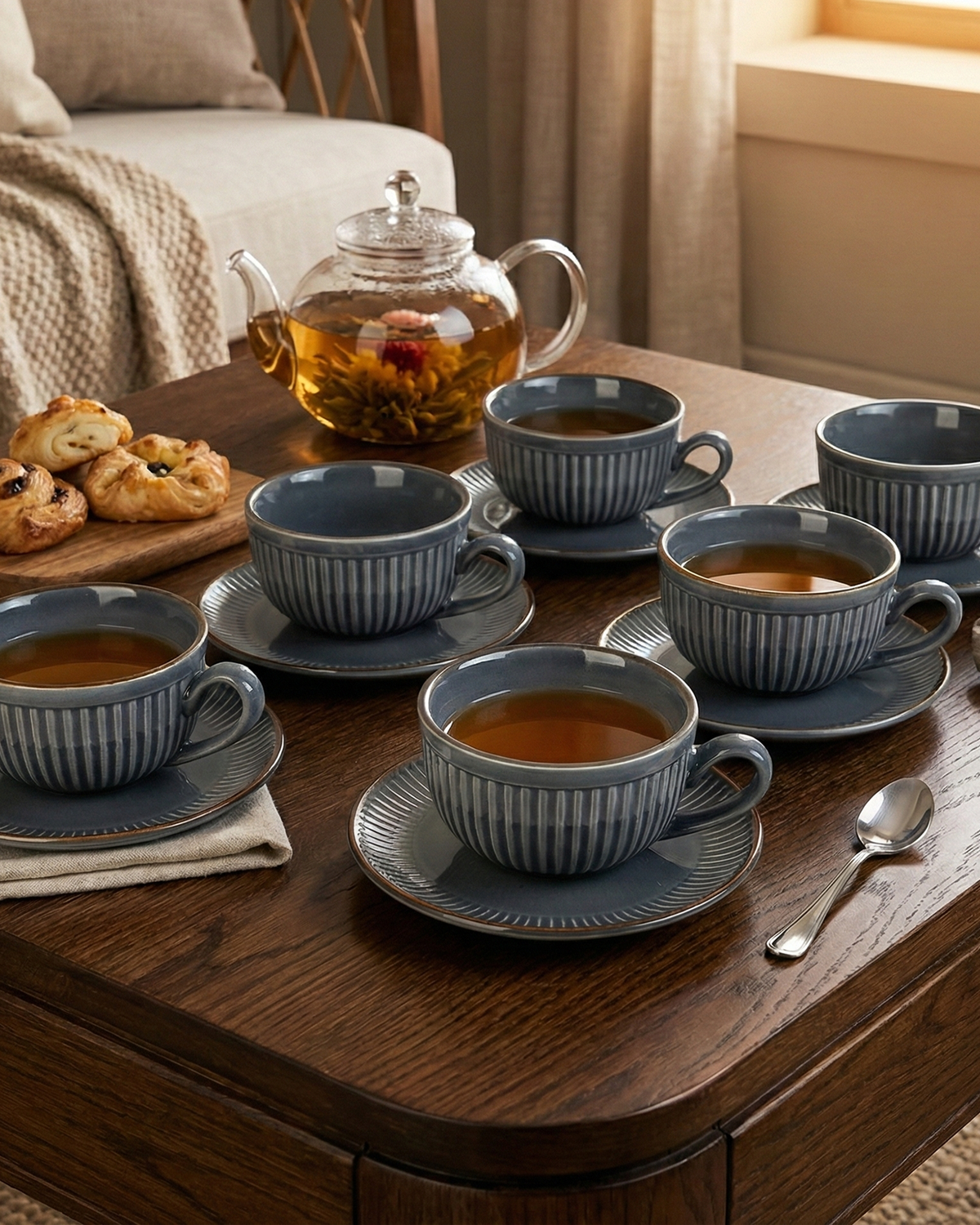 The Sleet aesthetic new bone china tea cups set of 6