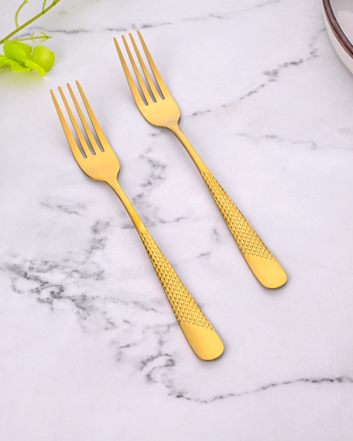 Timeless Stainless Steel Golden Forks Set of 2 with Elegant Gold Finish