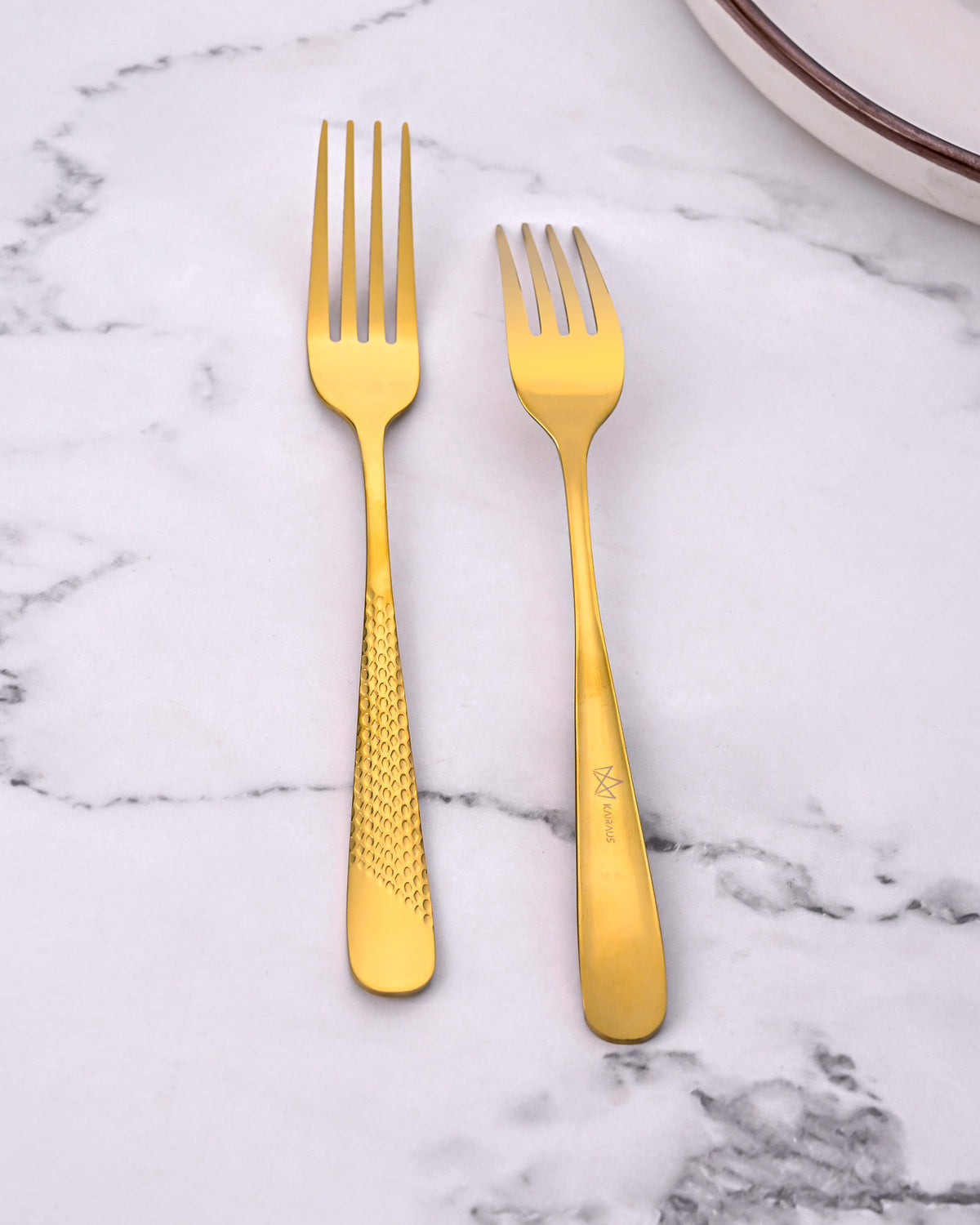 Premium Golden Stainless Steel Forks Set of 2 for Stylish Dining