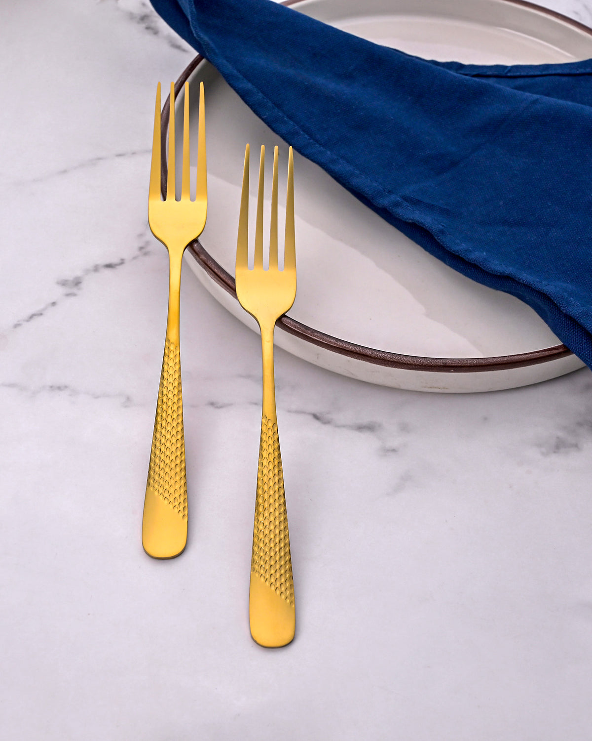 Luxury Stainless Steel Golden Forks Set of 2 for Modern Table Settings