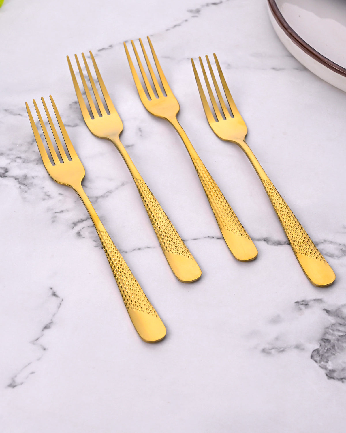 Luxury Stainless Steel Golden Forks Set of 4 for Modern Table Settings