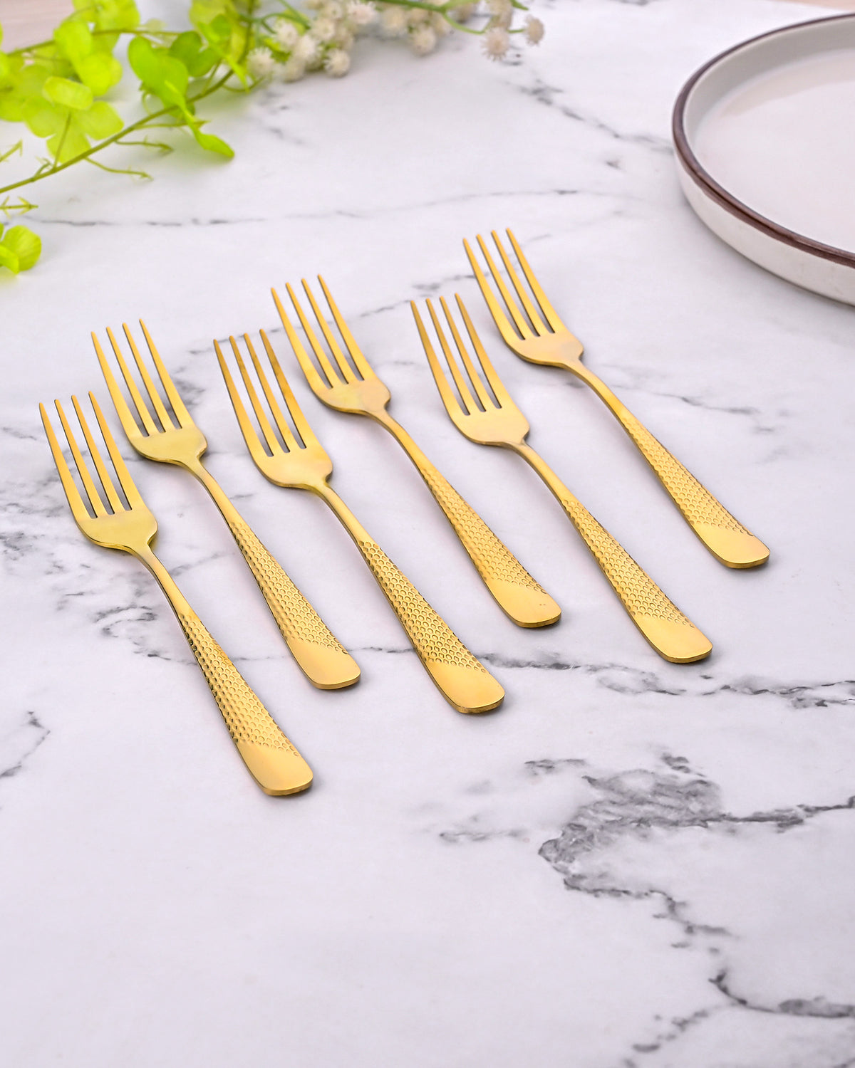 Timeless Stainless Steel Golden Forks Set of 6 with Elegant Gold Finish